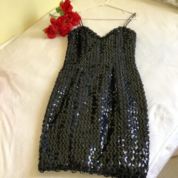 Formal Black Sequin Cocktail Dress - Picture 3 of 16